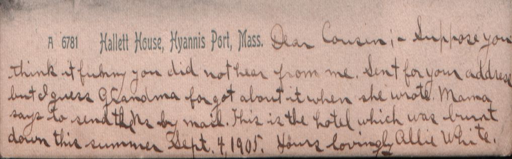 Postcard front message