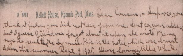 Postcard front message